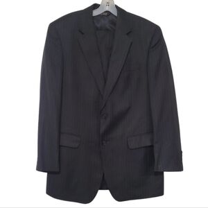 Jos A. Banks Men's Pinstripe Single Breasted Suit - Black Size 42L